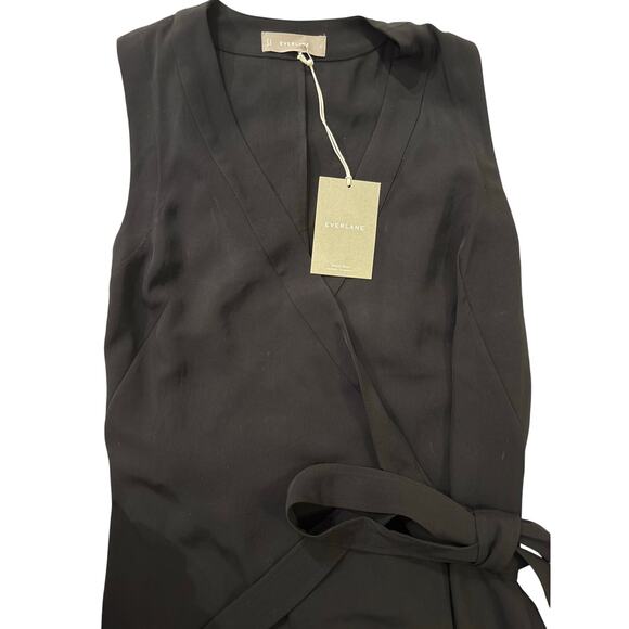 Everlane The Tri-Wrap Tank Dress | Black | Size 6 | Ethically Made,Minimalist - Picture 2 of 7